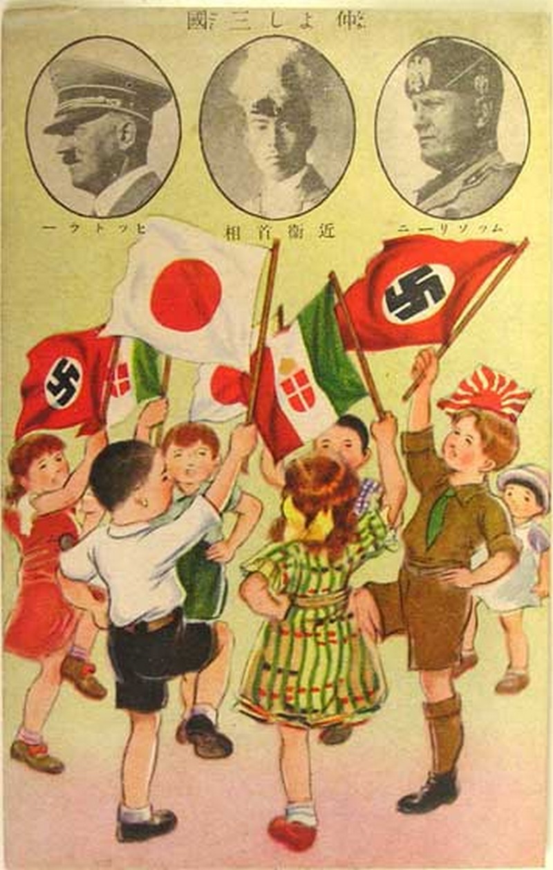 25 novembre 1936_pacte anti-komintern-carte-postale-les-trois-bons-amis-naka-yoshi-sangoku-1938_wp
